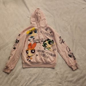 Womens pink Powerpuff girls hoodie